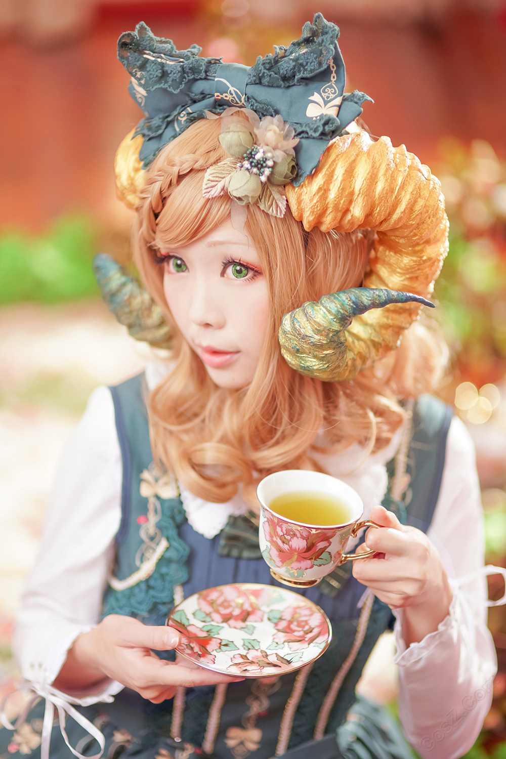 《C站·lolita·第1238期》喝午茶的少女（绿）