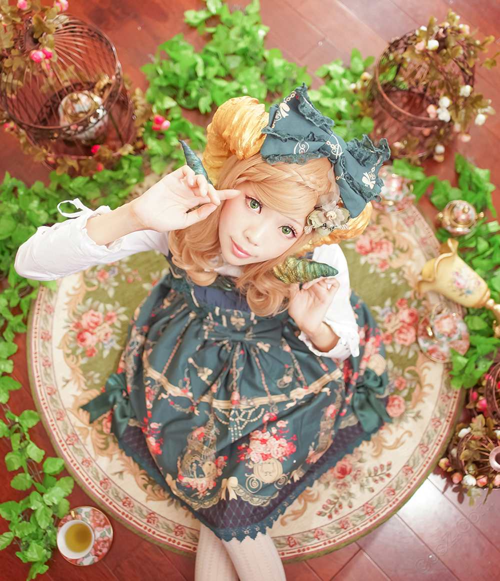 《C站·lolita·第1238期》喝午茶的少女（绿）