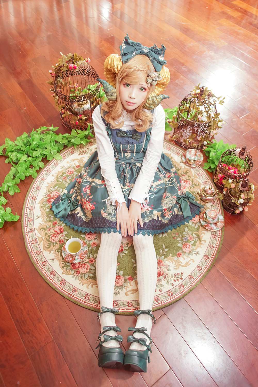 《C站·lolita·第1238期》喝午茶的少女（绿）