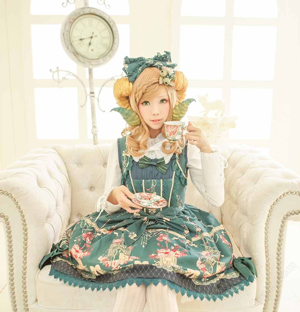 《C站·lolita·第1238期》喝午茶的少女（绿）