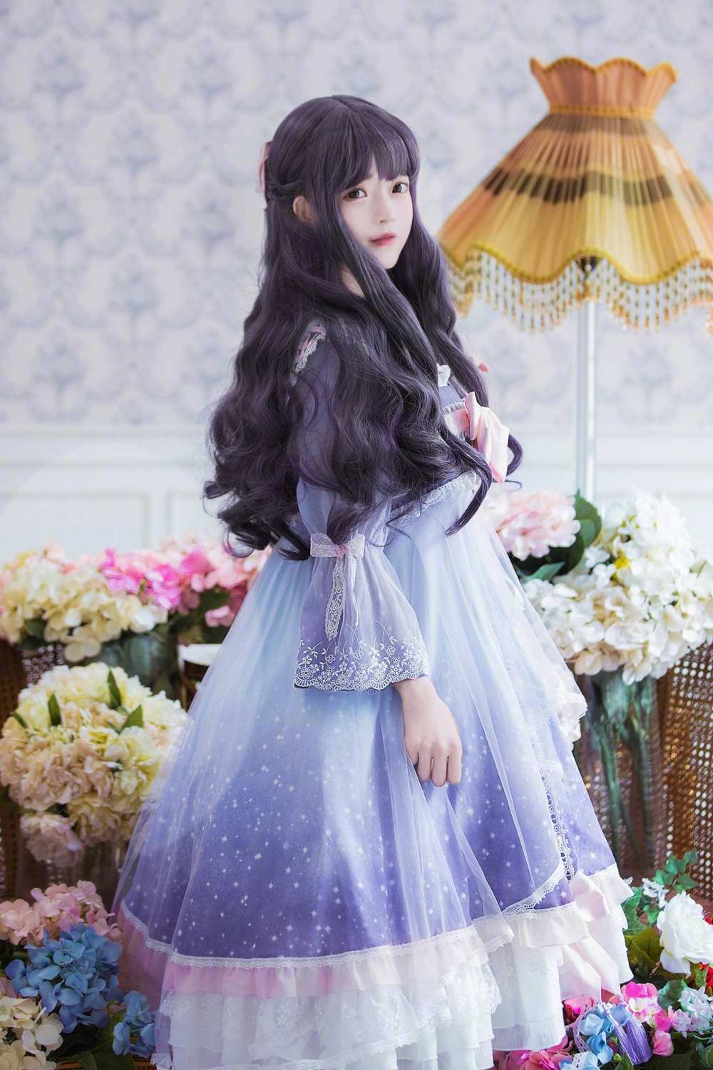 《C站·lolita·第385期》穹妹小萝莉很国风的花裙子超可爱