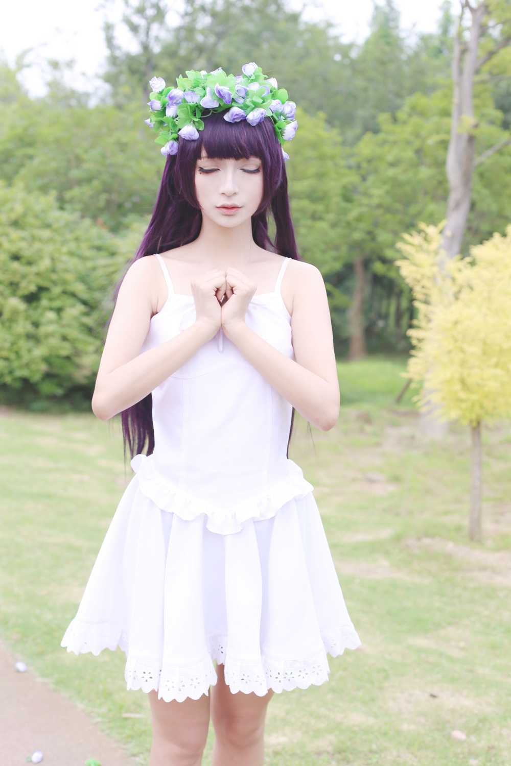 《C站·lolita·第384期》南小鸟清纯可爱黑猫白裙像不像森林小仙女！